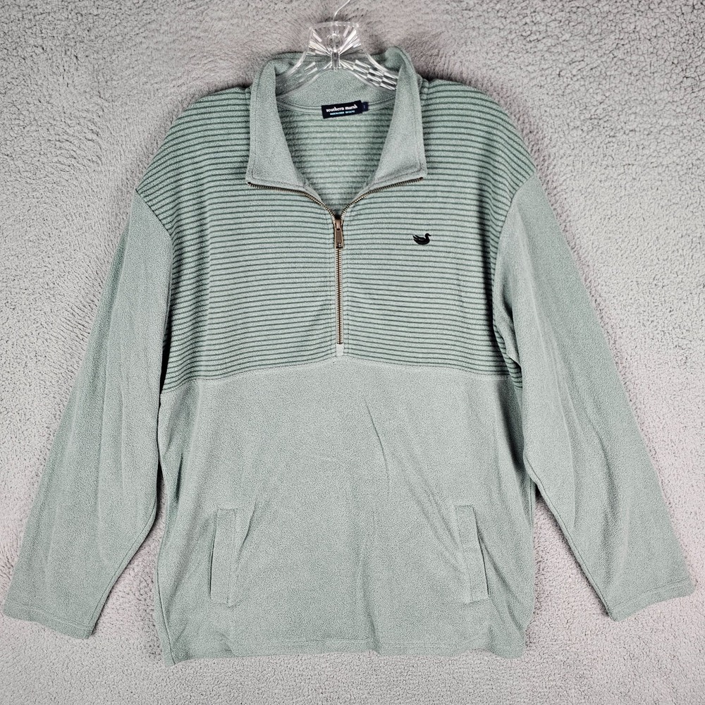 Southern Marsh Fleece Sweater‎ Mens Size 1 Striped Granger Lake 1/2 Zip XSRG1207
